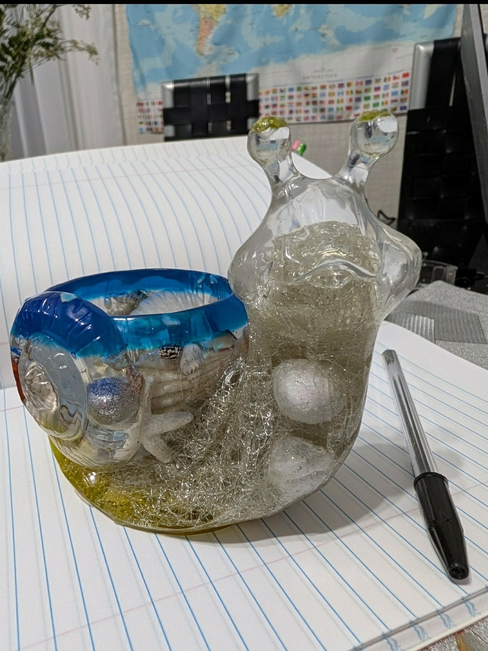 One of a Kind👌Handmade Resin Snail Planter | Coastal Beach Décor |